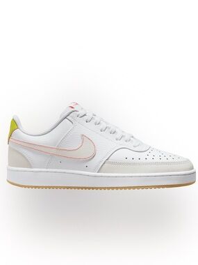 New Size 6 Nike Court Vision Low Top White w/ Pale Pink Swoosh Neon Back (ABBA)